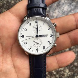 Wristwatches Demirsen Drop Ship Men Business WristWatch Japan Quartz Dual Time Zone Movement Leather Strap Waterproof Dress Watch For