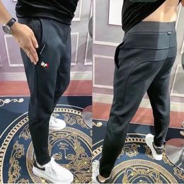 Men's Pants Golf Autumn And Winter Patchwork Small Foot Sweatpants The Korean Version Of Fashion Trend With Elastic Waist Solid Colour