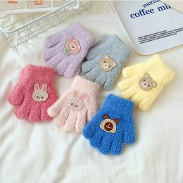 1-3Y Baby Winter Children Gloves Hand Warmer Cartoons Toddler Full Fingers Knitted Gloves for Boy Girl Kids Newborn Warm Mittens