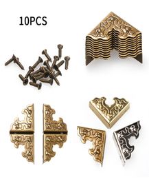 10pcs 25mm antique furniture metal crafts Jewellery box foot wooden case protector decorative corner9907827