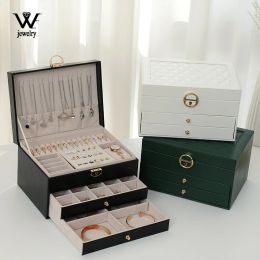 Display We Jewellery Box with Watch Pillow 3layer Large Capacity Jewellery Casket Jewellery Organiser Earring Holder Jewellery Storage Gifts