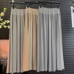 Skirts Modal Drape Skirt Women Casual Loose All-matched Long Female Spring Summer Gray Large Hem Pleated Lady Black