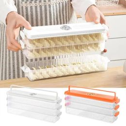 Storage Bottles Dumpling Box Transparent Refrigerator Organiser Stackable Household Freezer Solution 3 Layer Food Container