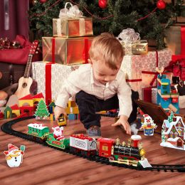 Small Train Steam Engine Locomotive Christmas Tree Car Children Toy Plastic Kids The Gift
