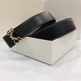 Men's Women's Smooth Buckle Belt Men Women Designer Belt Fashion Simple Casual Lychee Grain Leather Belts Width 3.8cm