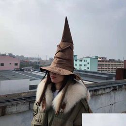 Halloween Supplies Angled Witch Hat Movies Sorting Leather Wizard Hats Party Props Cosplay Costumes Accessories Home 220720 Drop Deliv Dhdrg