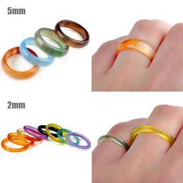 Band Rings 5Pcs mixed Colour natural agate ring Jewellery wedding party anniversary commemorative accessories gift randomly sent