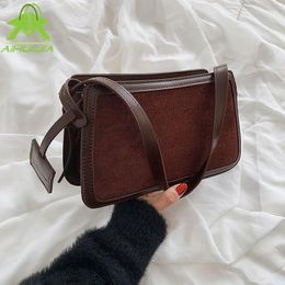 Shoulder Bags Fashion Matte Retro Simple Crossbody For Women 2024 Solid Color PU Leather Messenger Bag Female Designer Handbags