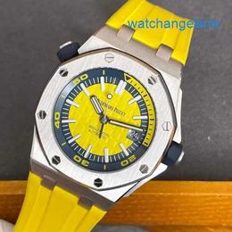 Athleisure AP Wrist Watch Royal Oak Offshore Series 15710ST Precision Steel Lemon Yellow Limited Edition Mens Fashion Leisure Business Sports Diving Mechanical Wa