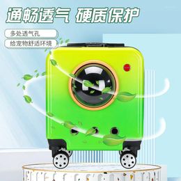 Cat Carriers Pet Trolley Box Transparent Cover Portable Breathable Teddy Out Travel Carrying Tool Gift