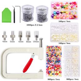 Pearl Setting Machine/Pearl Rivet Buttons Pearl Handmade tools for Hats/Shoes/Clothes/Bags Setting Machine DIY Accessories B4019