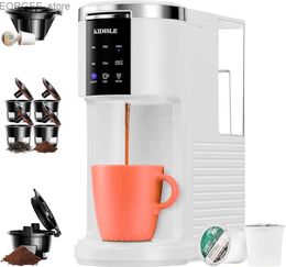 Coffee Makers KIDISLE Single Serve Coffee Machine 3 in 1 Pod Coffee Maker for K Cup Pods Ground Coffee Teas 6 to 14oz Brew Sizes Y240403