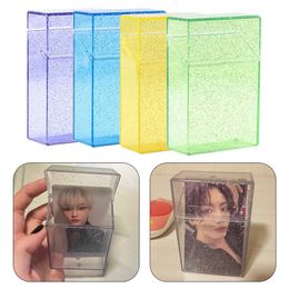 1PC 3 Inch Transparent Storage Box Kawaii Stationery Photo Card Holder Box Case Container Idol Albumes Game Card Sleeves
