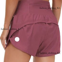 Luluslemonshorts Short Speed High Rise Lined Short Women Quick Drying Loose Running Clothes Back Zipper Pocket Fiess Yoga 413