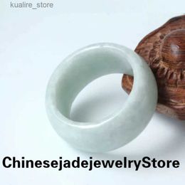 Cluster Rings Certified Jade Ring Womens Authentic Natural Myanmar Jade Belt Ring Fashion Jewellery Accessories L240402