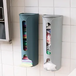 Kitchen Storage Home Wall Mount Garbage Rubbish Bag Drawing Box Organizer Container For Toilet Cleaning Diaper Disposal Large