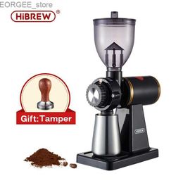 Coffee Makers HiBREW 8 Settings Electric Coffee Bean Grinder for Espresso or American Drip coffee Durable Flat Burr Die-casting Housing G1 Y240403