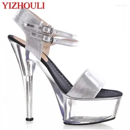 Dance Shoes Super High Heels And 15-17cm Crystal Heel Sandals Hate Sky-high Sexy Nightclub