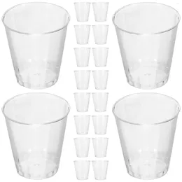 Disposable Cups Straws 100 Pcs Wineglass Drinking Cup Water Glasses Whiskey Small Plastic Transparent Beverage Party Juice Banquet