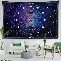 Tapestries Sun Moon Constellation Tapestry Wall Hanging Fantasy Universe Hippie Tapiz Mysterious Abstract Art Dormitory Home Decor