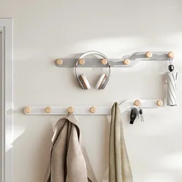 Hooks Creative Iron Hook No Punch Wall Nordic Simple Wooden Hanging Coat Irregular Porch Row