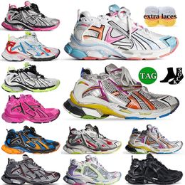 2024 Designer -Kleiderschuhe Balengiagas Track Runners 7.0 7.5 Frauen Frauen mehrfarbige schwarze weiße blaue orange Fuchsia Pink Herren Foam Runner Schuhtrainer -Bahnsteig Sneaker