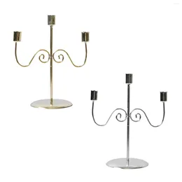 Candle Holders Taper Holder Candelabra Candleholder European Style Metal 3 Arms