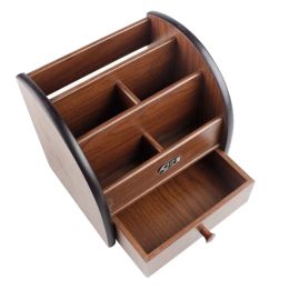 Holders Multigrid Wood Desk Organiser Ideal for Organising Books Magazines Files Jewelries Makeup Tools Pen Pencil Markers More