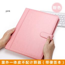 Padfolio High quality PU leather portable file folder a4 conference folder for papers with writing pad Briefcase for documents A4 1300