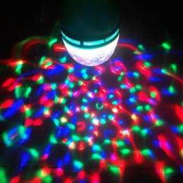 E27 LED RGB Lamp 3W Bulb Magic Color Projector Auto Rotating Stage Light For Holiday Party Bar KTV Disco
