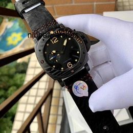 Automatic 0 0616 Mens Watches 47mm Dial Black Color 2555 Mechanical Movement Carbotech Wristwatch Luminous