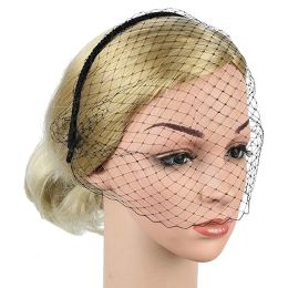 Elegant Birdcage Veil White Black Headband Veil for Brides Cover Face Net Mask Hair Jewellery Accessories Wedding Headwear