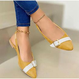 Boots Women Autumn Shoes Pointed Toe Back Strap Ladies Flats Shallow Suede Lesther Women's Loafers 2021 Mix Colours Sexy Female Shoes