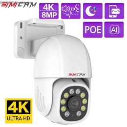Other CCTV Cameras 4K POE PTZ IP Camera Security Outdoor Colour Night Vision Smart AI P2P Pan Tilt With Motion Detection Two Way Audio SD Slot Y240403