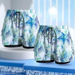 Men's Swimwear 2024 Summer Men Swimming Short Pants Breathable Waterproof Swimsuit Outdoor Beach Quick-drying Drawstring Man Swim Clothing