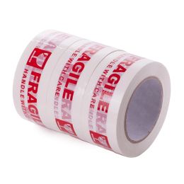 Stencils White Red Fragile Packing Tape Handle with Care Bopp Shipping Warning Sticker N84a