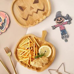 Party Decoration Tray Home 1PC Appetizer Creative Bamboo Cheese Fruit Snack Halloween Dinner Plate