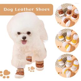 Dog Apparel 4Pcs Waterproof Plush Pet Shoes Snow Boots Non-Slip Puppy Chihuahua Toypoodle Booties Protection Cover Gift