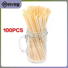 Drinking Straws 20cm Eco-friendly Drinkware Disposable Natural Cocktail Kitchen Tools And Gadgets 100pcs/pack Wheat Straw