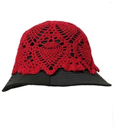 Ball Caps BomHCS Crochet Flower Lace Beanie Cap Summer Bucket Hat Combination Sunhat
