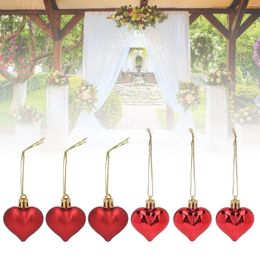 Party Decoration 24Pcs Wedding Pendant Balls Heart Shape Detachable Hook Rope Rounded Edges Hanging Ornaments Valentine's Day Decorations