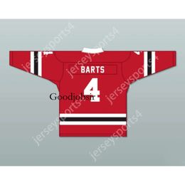 Gdsir Custom BARTS 4 LETTERKENNY IRISH RED ALTERNATE HOCKEY JERSEY NEW Top Ed S-M-L-XL-XXL-3XL-4XL-5XL-6XL