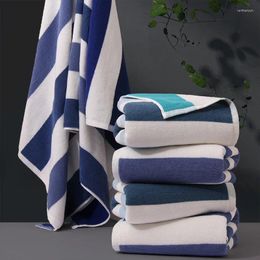 Towel Yarn-Dyed Jacquard Bath 70X140Cm Absorbent Breathable Cotton Household Thickened High Quality Striped Towels