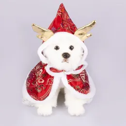 Dog Apparel Year Pet Clothes Cat Brocade Satin Cloak