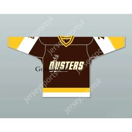 Gdsir Custom BILL GOLDTHORPE 7 BINGHAMTON BROOME DUSTERS BROWN HOCKEY JERSEY NEW Top Ed S-M-L-XL-XXL-3XL-4XL-5XL-6XL