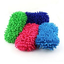 Chenille Wipe Sponge Microfiber Washer Sponge Cleaning Car Care Detailing Brushes Washing Towel Auto Gloves Styling Accessories