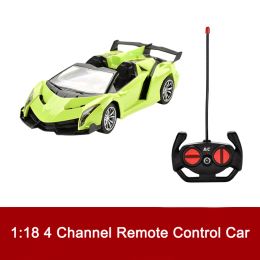 1/18 RC Car LED Light Radio Remote Control Sports Super Cars Children Racing High Speed Drive Vehicle Drift Boys Girls Gift Toys