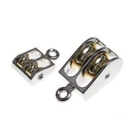 Hot New DIY Mini Metal Sheave Zinc Alloy Fixed Pulley Crown Block And Tackle Lifting Wheel Single/Double Pulley 36/52/75mm