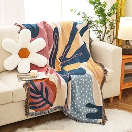 Textile City Ins Alice Plant Patterns Sofa Blanket Outdoor Camping Leisure Home Decoration Throw 130x160cm 240325