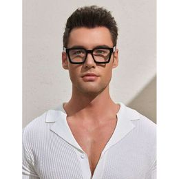 Män fyrkantig ram anti-blue lätta glasögon